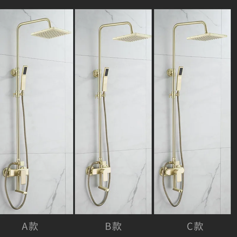 Роскошный Золотой дождевой смеситель для душа в ванную набор Настенный Круглый