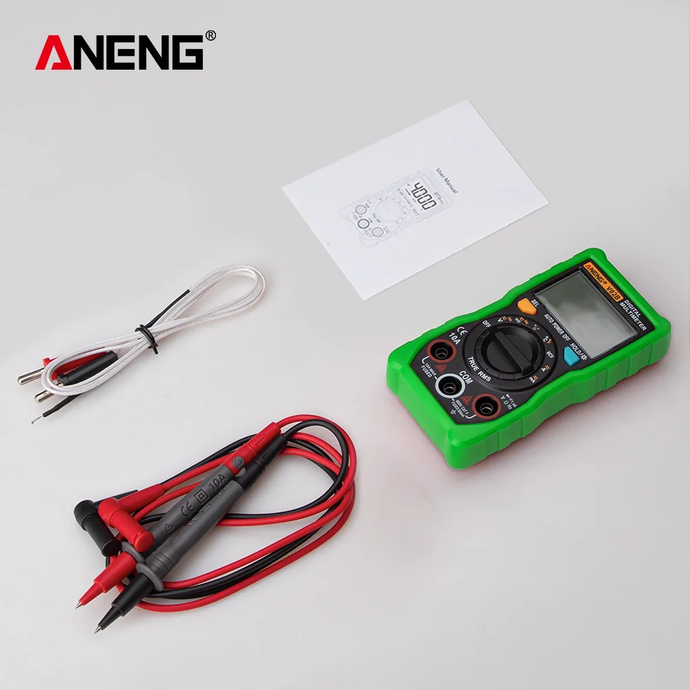 ANENG V02B Аналоговый Цифровой мультиметр esr измеритель транзистора тестер мультиметровый мультиметр автоматический пиковый измеритель мощности Автомобильный мультиметр
