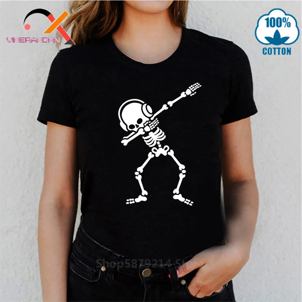 Skelton Dab Футболка женская Dabben наушники музыкальная футболка рок н ролл рубашка