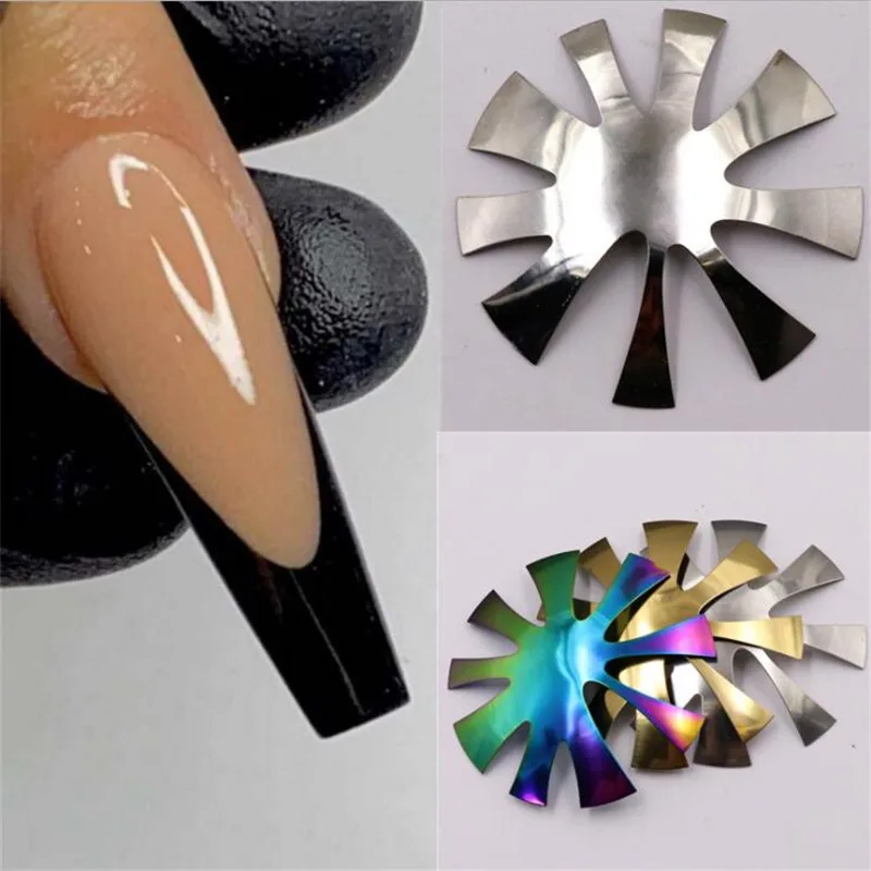 

Easy French Smile Cut V Line Типсы в форме миндаля маникюрный триммер для ногтей Акриловые белые французские ногти Pro 9 размеров