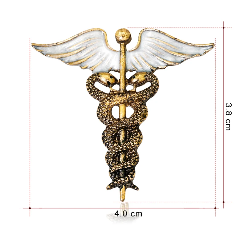 

Miraculous Retro Angel Wings Men's Badge Brooch Pin Snake Animal Shape Brooches Lapel Medal Shirt Collar Doctor Clothing Access