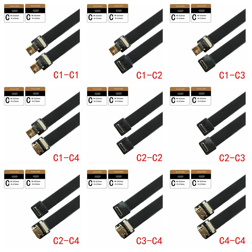 FPC HDMI совместимый мини кабель 90 градусов вверх вниз угловой адаптер для Raspberry Pi DJI