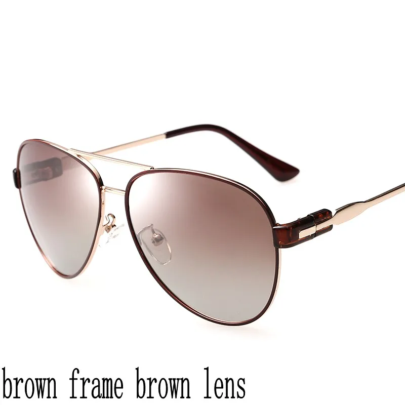 brown brown HDSUNFLY поляризованные солнцезащитные очки, авиационные элегантные женские солнцезащитные очки anteojos, женские очки UV400 - Цвет линз: brown brown
