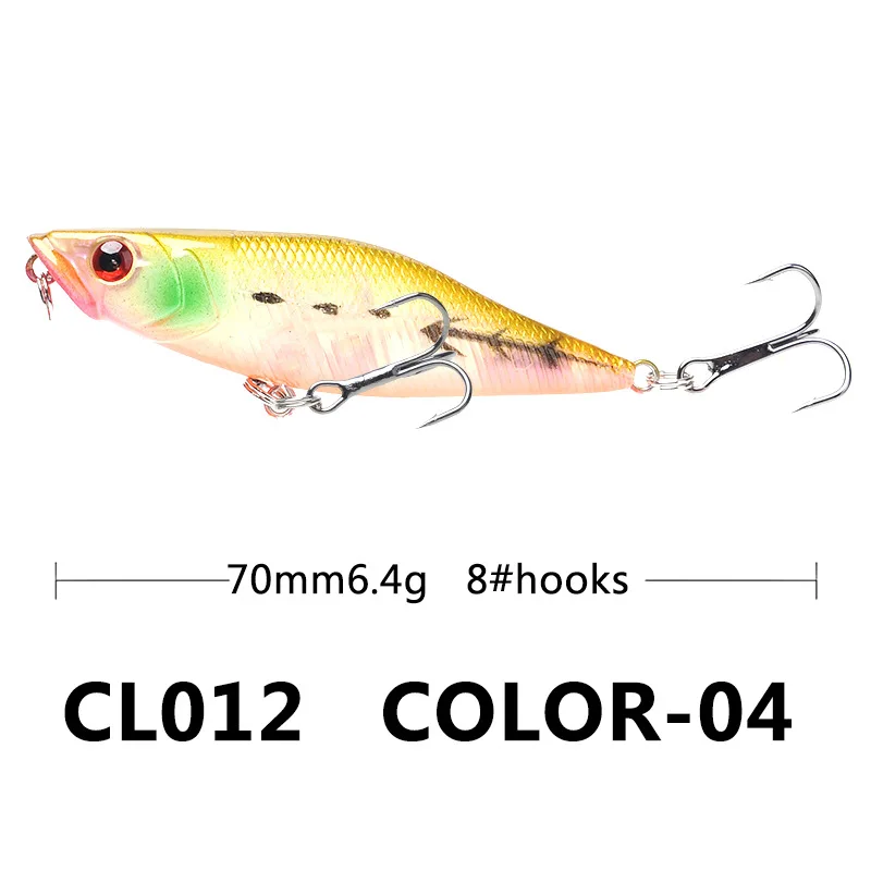 

1 Pcs 7cm/6.4g Topwater Popper Bait Whopper Popper Artificial Bait Hard Plopper Soft Rotating Tail Fishing Tackle Fishing Bait