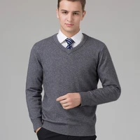 man sweater 100 goat cashmere knitted winter warm pullovers v neck long sleeve standard sweaters male jumper 8colors tops