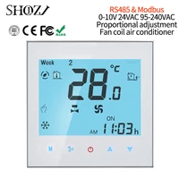 smart home air conditioner modbusrs485 rtu communication control thermostat switch for fan coil heat 24pipe shojzj