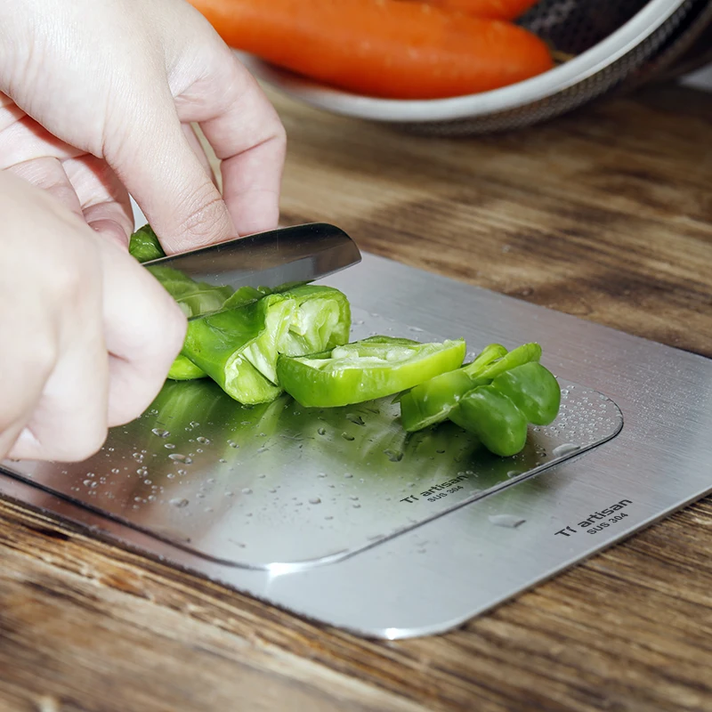 Разделочная доска из нержавеющей стали 304 домашняя пищевая прочная кухонная для