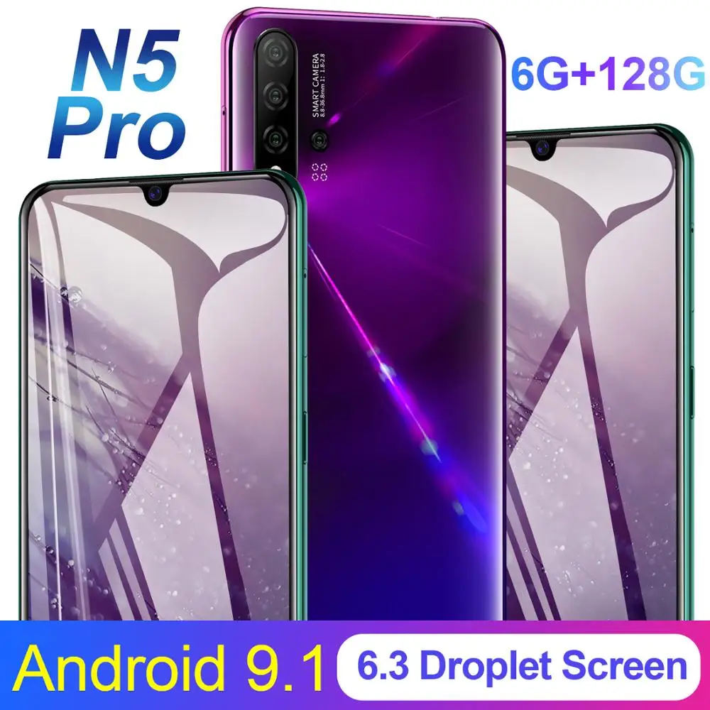 Мобильный телефон N5 Pro сканер отпечатков пальцев экран 6 3 дюйма FHD + тройная