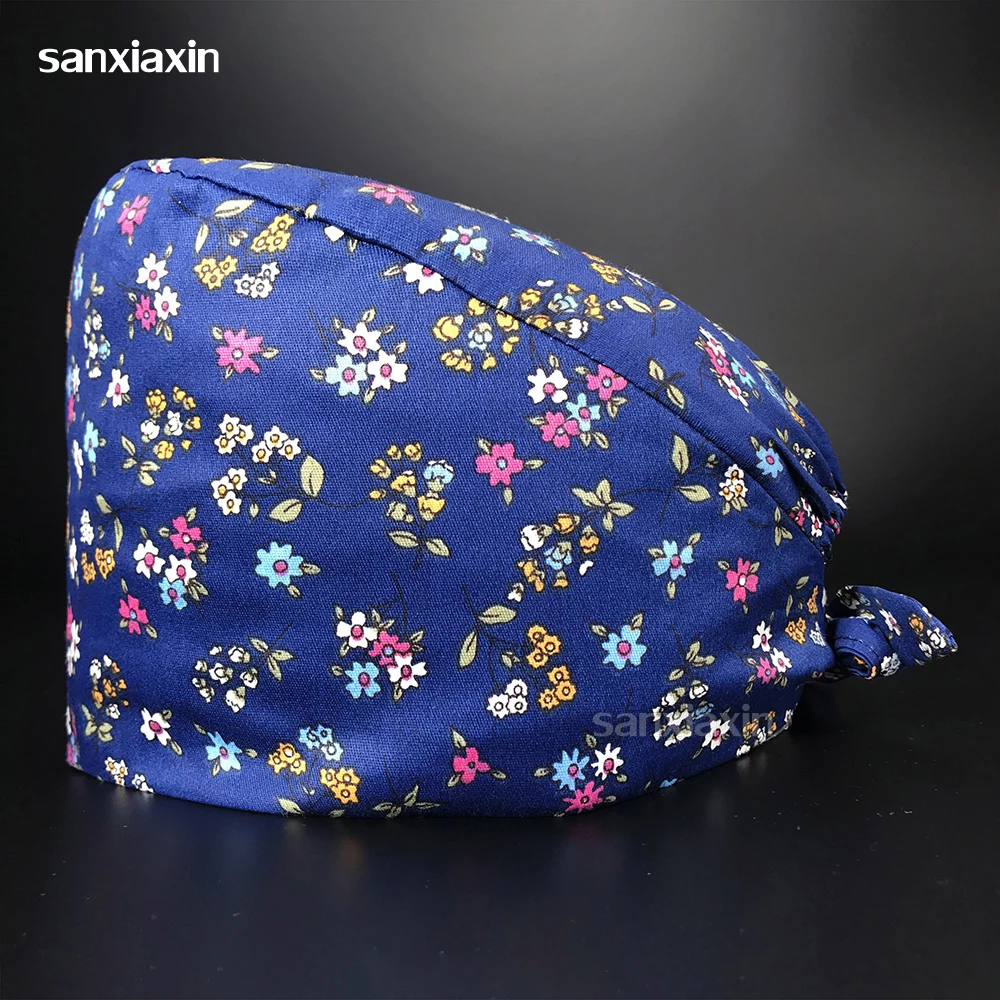 

Оптовая продажа салон красоты из дышащего хлопка, головные уборы для медсестер, принт с героями мультфильмов доктор операционной колпачков...