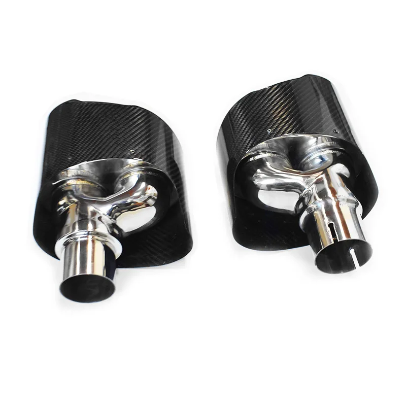 Single Inlet 2 шт. Akrapovic выхлопной наконечник из углеродного волокна для Rudi RS3 RS4 RS5 RS6 RS7 A3 A4 A5 A6 A7 выхлопные наконечники выхлопная машина Стайлинг - Цвет: Single Inlet