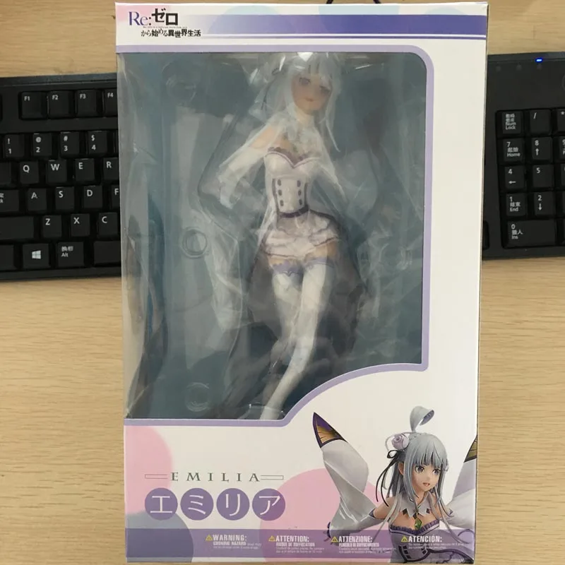 Re Zero Emilia фигурки 1/7 Scele Pre-Paind коллекционные игрушки 22 см - Цвет: with box