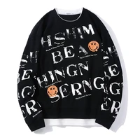 2021 autumn winter new pullover men s round neck pullover long sleeve fake two pieces leisure top