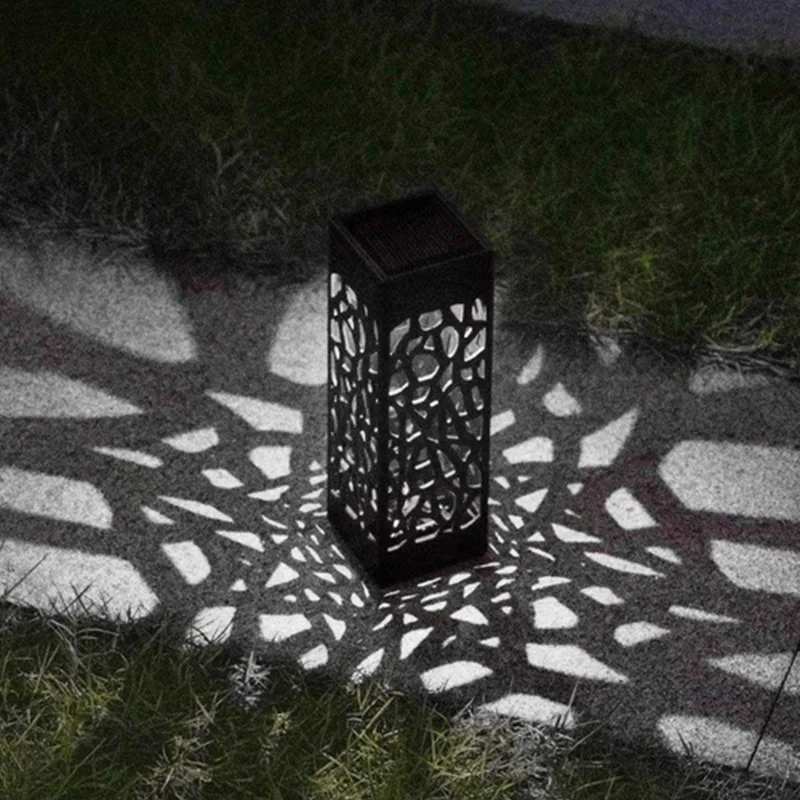 

Solar Powered LED Lawn Lamp Outdoor Light Hollow-Out Design 6 Pack for Yard Patio Garden Courtyard