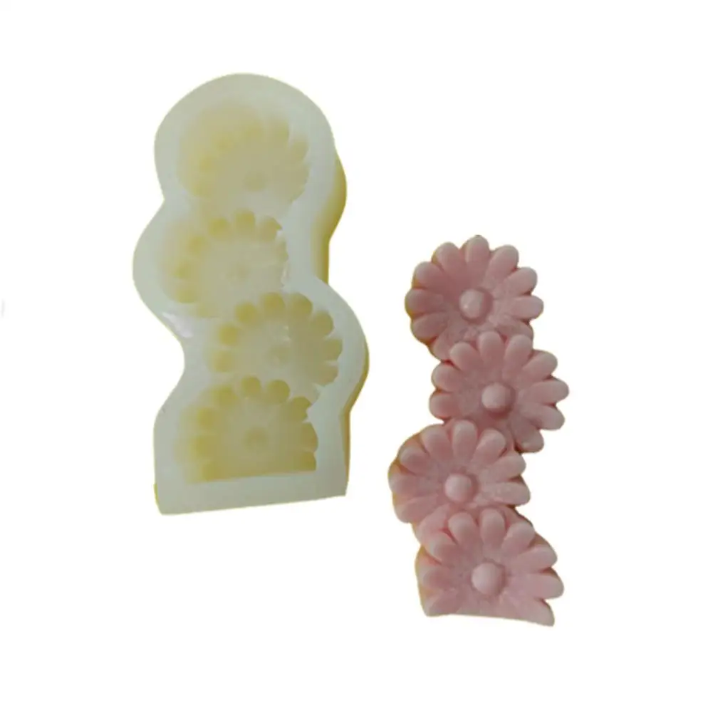 

Silicone Flower Mould 5 Types Heart Cavity Food Grade Mould Tray 3D Innovative Plants Mould For Making Pastry Candle DIY Desser