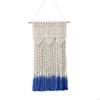 new blue tapestry wall hanging bohemian hotel home decoration for bedroom living room hand cotton rope woven wall tapestry