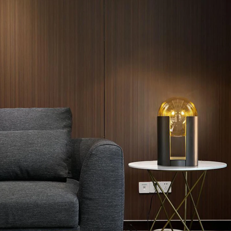 

Nordic bedroom bedside creative glass table lamp fashion simple study model room personality living room luxury lightingLX102424