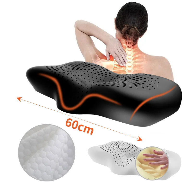 

Memory Foam Pillows for Sleeping Contour Cervical Pillow Orthopedic Neck Support for Side Back Stomach Sleepers with Pillowcase