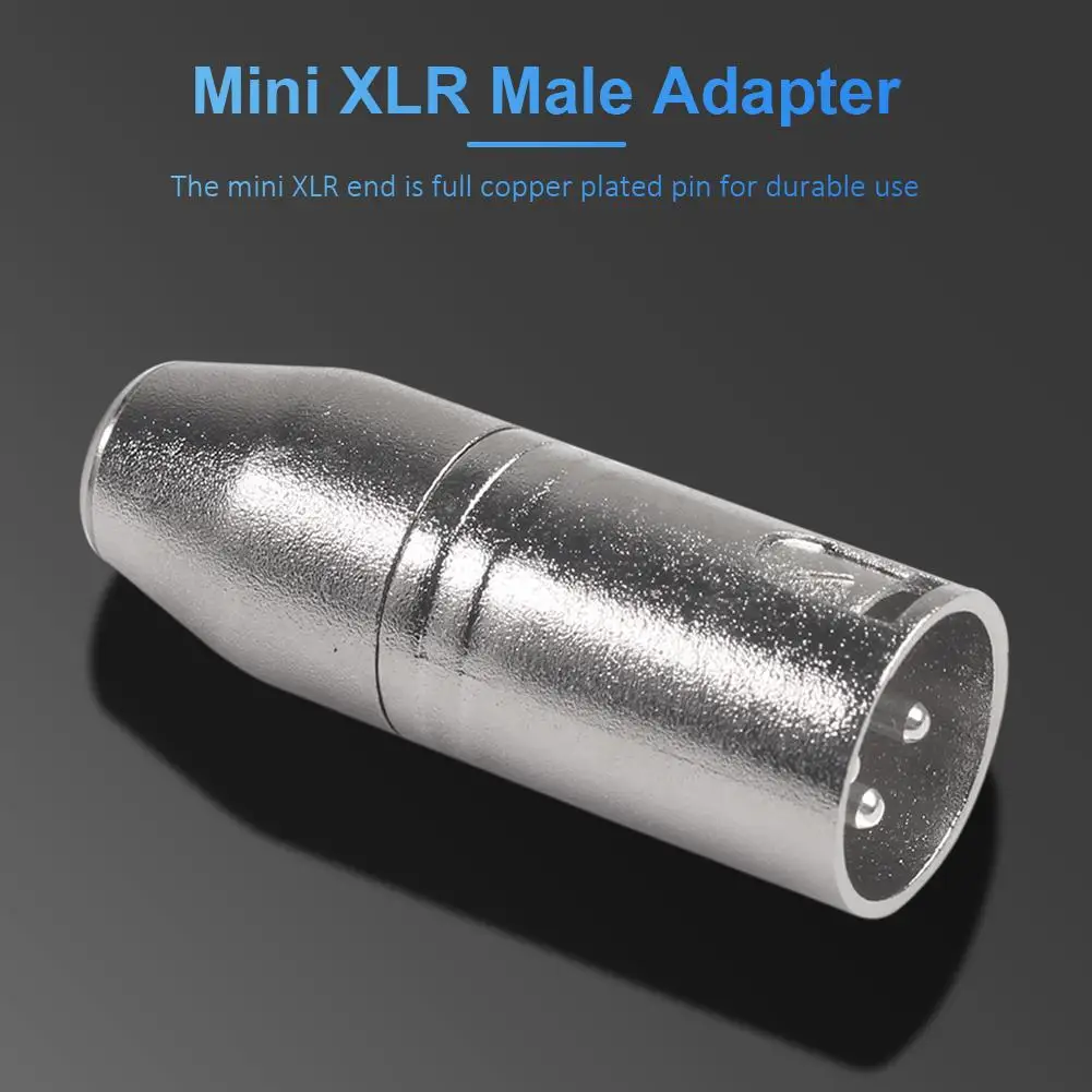 Мини XLR 3pin Штекерный адаптер с медным покрытием SA519 металлическим корпусом для