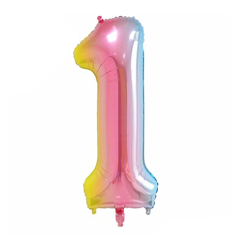 40 inch Gradient rainbow big size Number 0-9 Foil Helium Balloons Birthday Party Celebration decoration large globos | Дом и сад