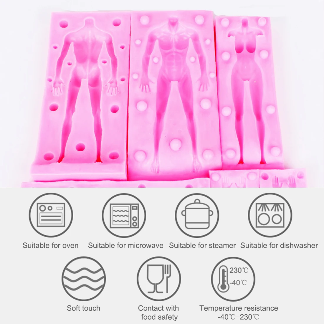 Силиконовая форма в форме тела 3D инструмент для помадки ручной работы сделай сам