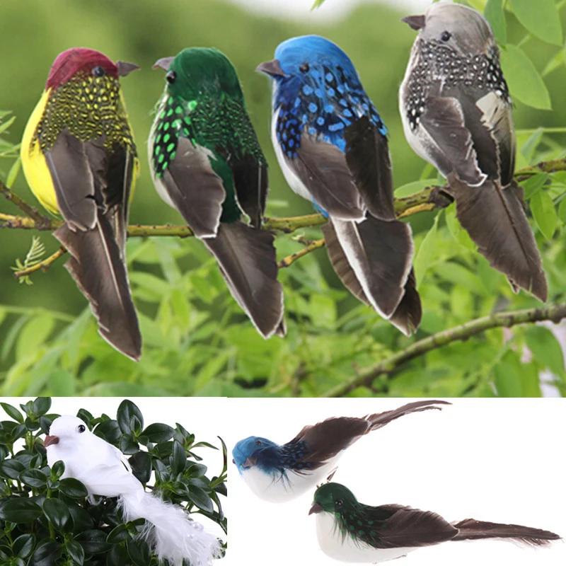 

1pcs 3D Fake Craft Birds Artificial Foam Feathers Birds Birthday Party Decorations Home Garden Wedding Decoration
