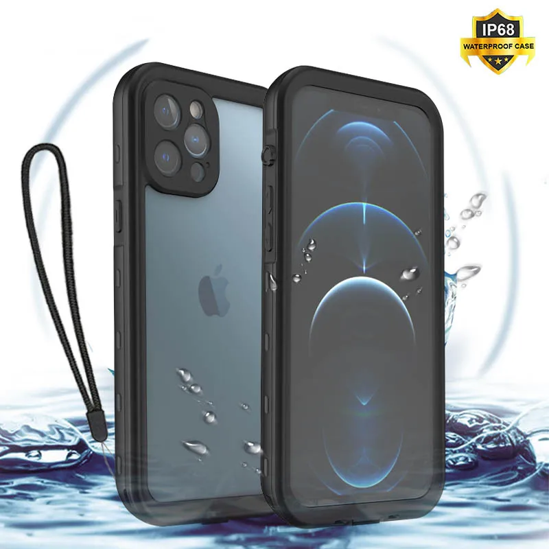 

For iPhone 13 Pro Max Waterproof Phone Case for iPhone 12 11 Pro XS MAX XR 8 7 Plus SE Clear Snowproof Shockproof Underwater Fun