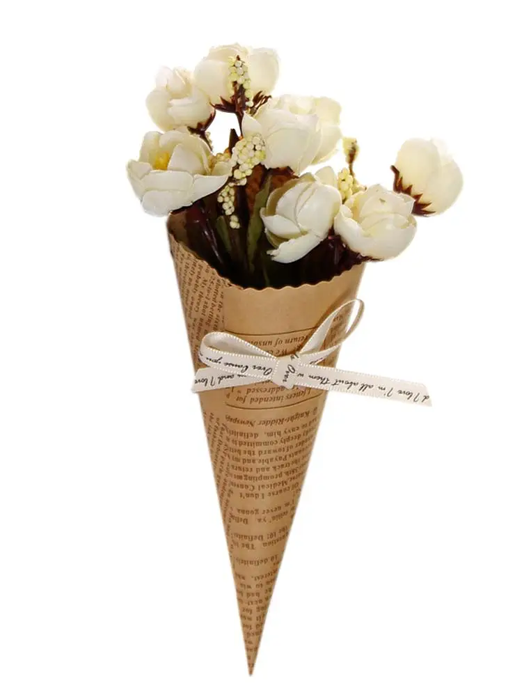 Миниатюрный бумажный тюбик цветок для вечерние ринки свадьбы чистое и свежее