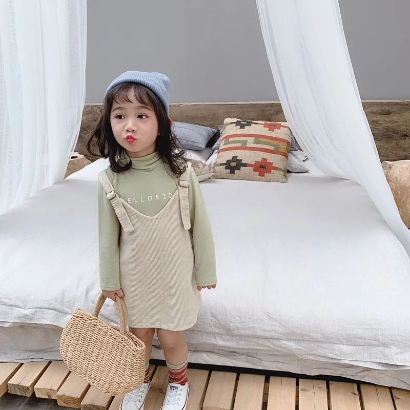 2019 г. Новое поступление Осеннее хлопковое однотонное модное вельветовое платье