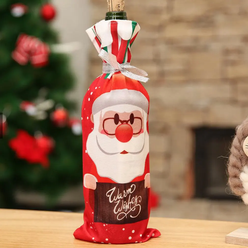 

Christmas Wine Bottle Cover Christmas Ornament Merry Christmas Decorations For Home 2021 New Year 2022 Xmas Navidad Gifts