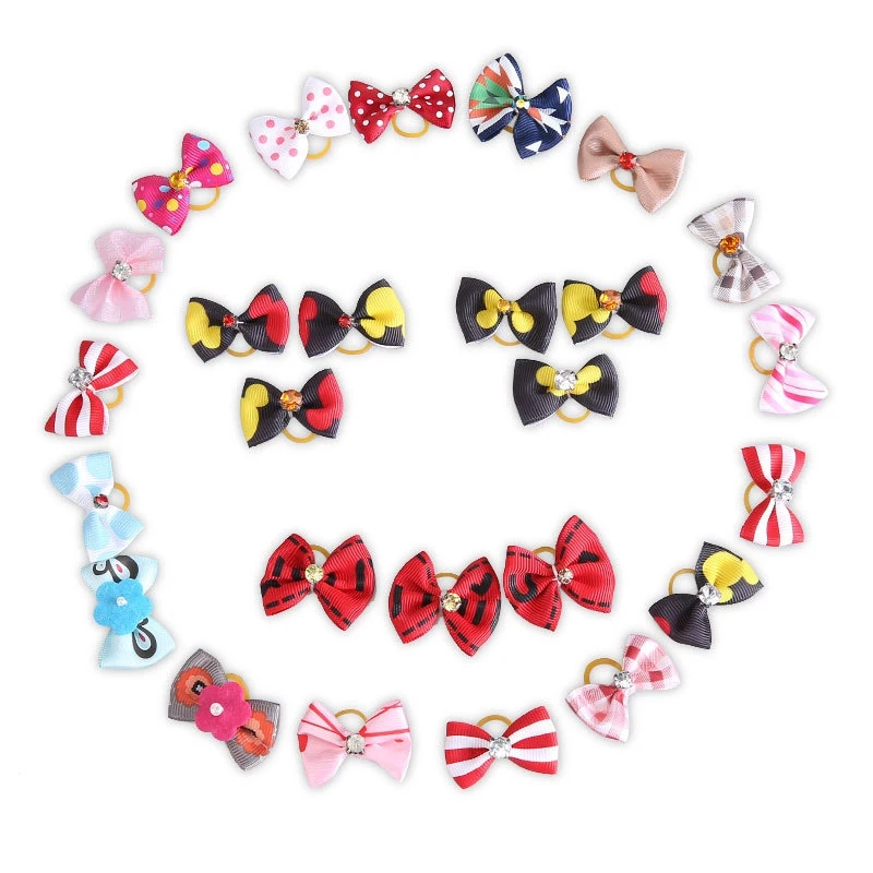 10Pcs/set Pet Hairpin Puppy Kitten Hair Clips Cute Bowknot Dog Grooming Accessories Summer Barrette for Small Cat | Дом и сад