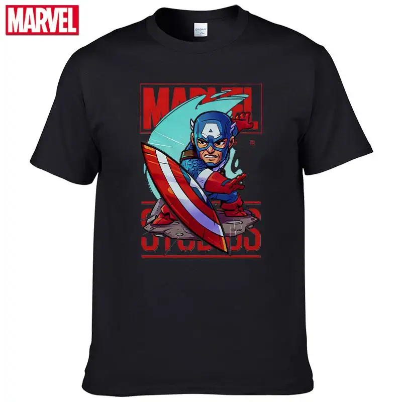С изображением героев фильма Марвел мстители Капитан Америка футболки с