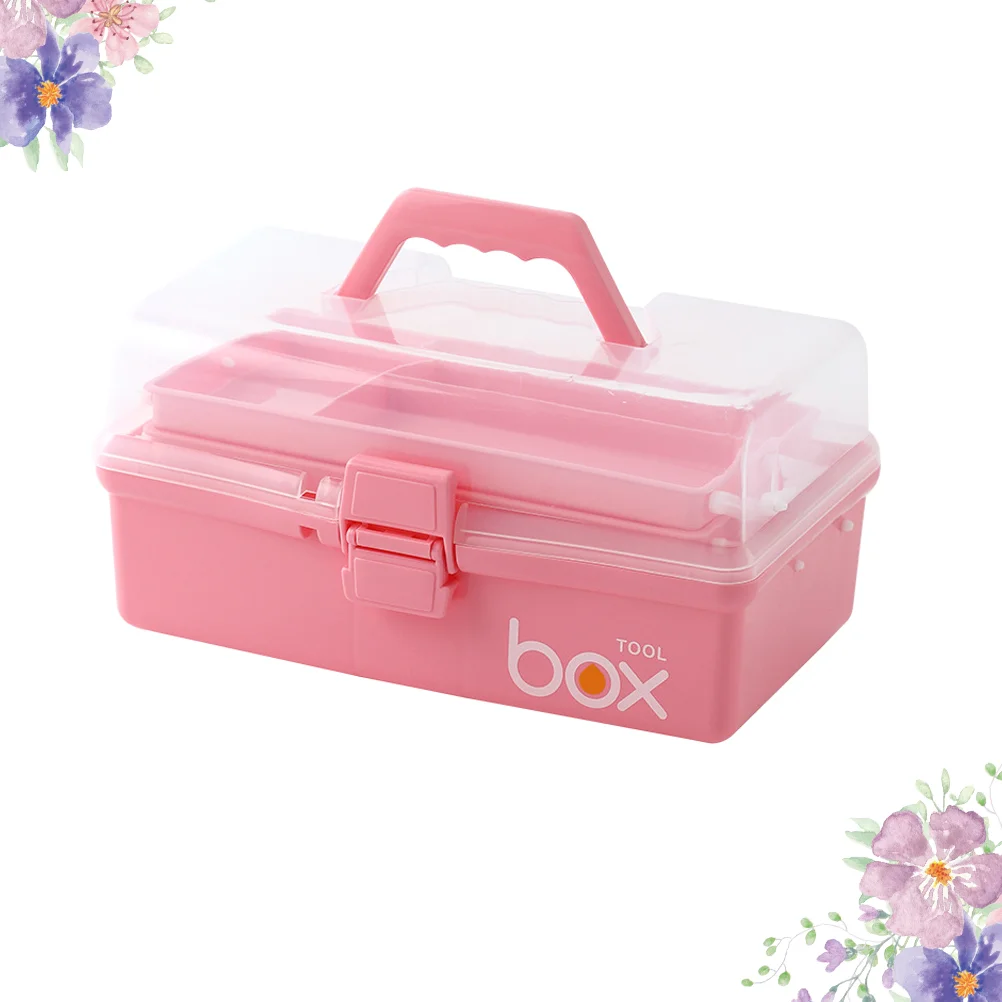 

Home Multi-layer Box Portable First Aid Case Emergency Storage Box (Pink, Size)