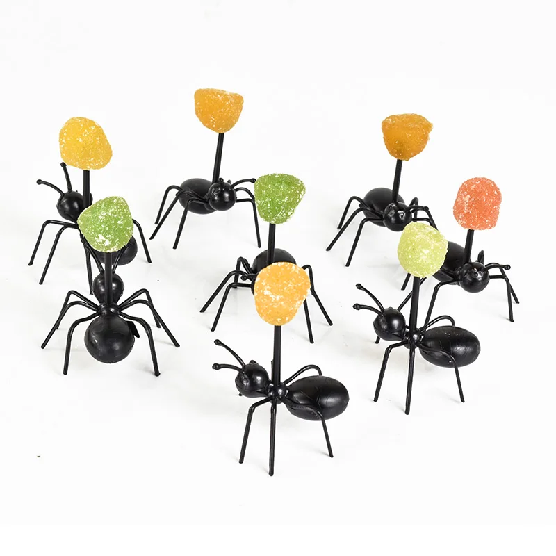

12pcs/pack Ant Fruit Fork Mini Cartoon Children Snack Cake Dessert Food Fruit Pick Toothpick Lunches Party Decor