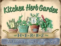 kitchen herb garden poster vintage painting tin sign for street garage decoration crafts metal tin sign 8x12inch