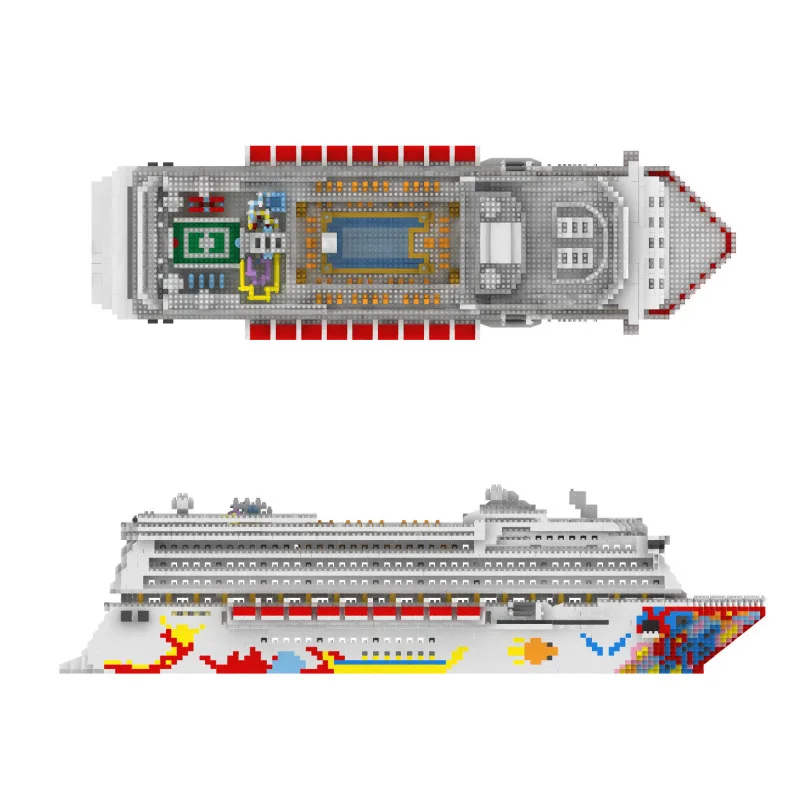 

ZRK 4950pcs Creative Luxury Cruise Liner 3D Model DIY Diamond Mini Building Blocks Assemble Toys for Children