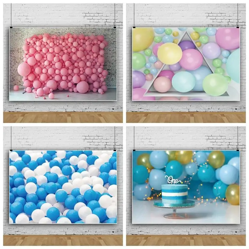 

Balloons Wall Newborn Baby Shower Photography Background Kids 1st Birthday Cake Smash Photo Backdrop Home Decor Poster