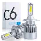 2 шт. C6 светодиодный Автомобильные фары H4 Дальнийближний свет H7 H8 H1 H3 H11 HB3 9005 HB4 9006 9007 автомобильные лампы Противотуманные фары 72 Вт 7600 лм 6000 К белый 12 В