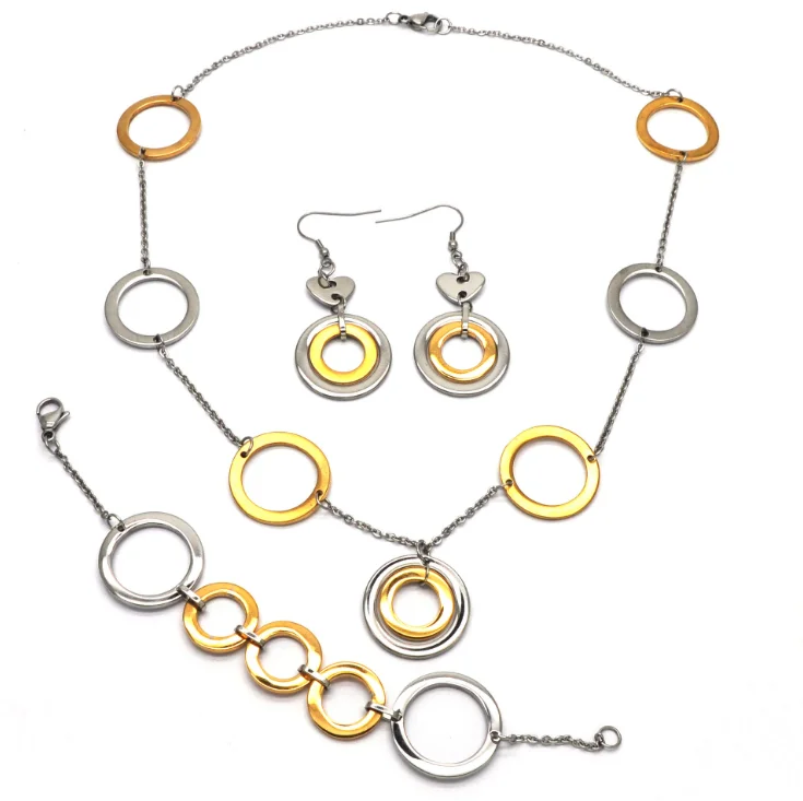 Женский комплект ювелирных изделий DUOCAIX круглые серьги ожерелье кулон ювелирный