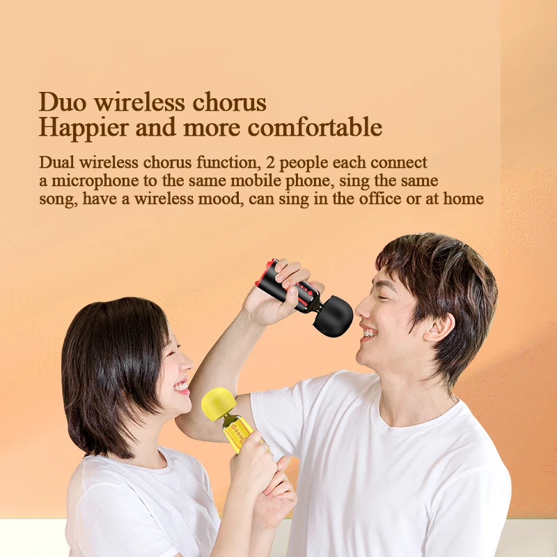

Wireless Karaoke Microphone Bluetooth Professional Speaker 2in1 Handheld Sing & Recording Portable KTV Mic for party broadcast