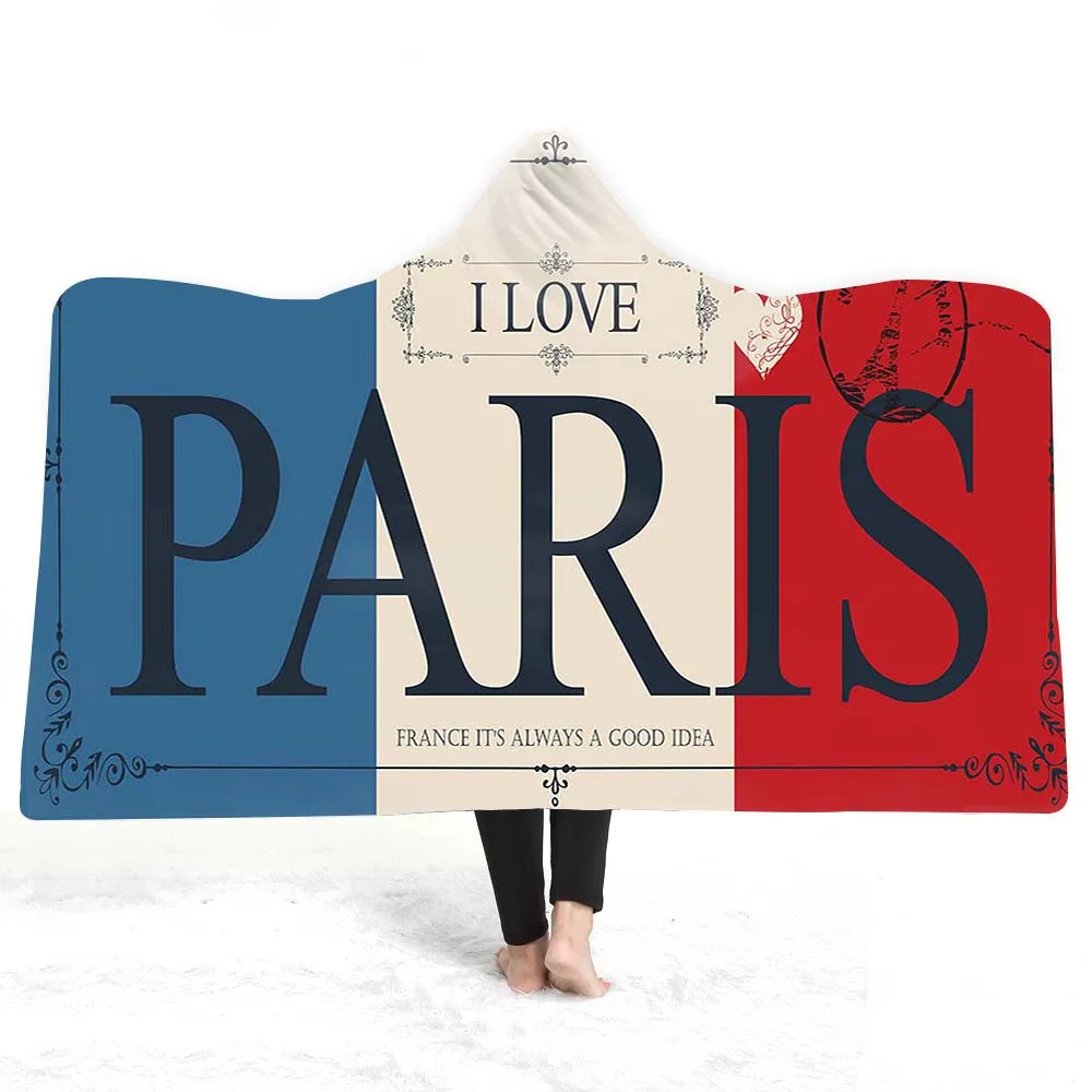 Полотенце с 3D принтом в виде Парижа Коралловое флисовое переносное одеяло