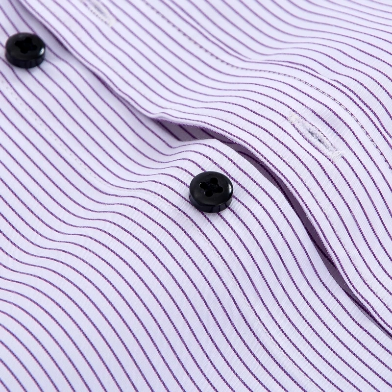 

Men's Classic Striped/Solid Long Sleeve Basic Dress Shirt with Left Chest Pocket Formal Business Regular-fit Work Office Shirts