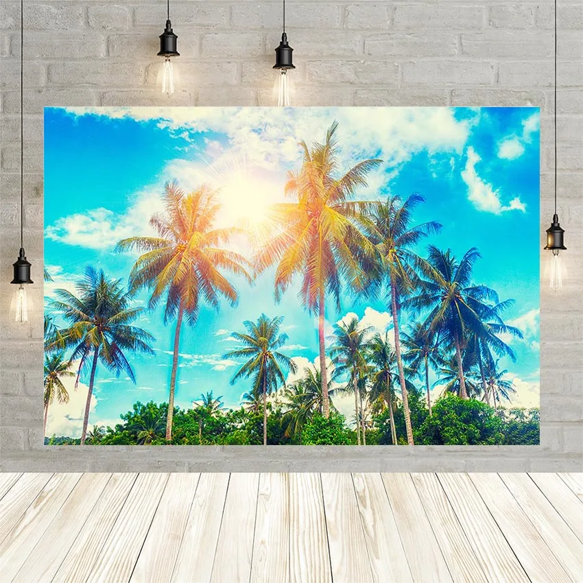 

Фон для фотосъемки Avezano с изображением летнего тропического моря пляжа голубого неба пальм деревьев праздников поездок свадебный портрет ф...