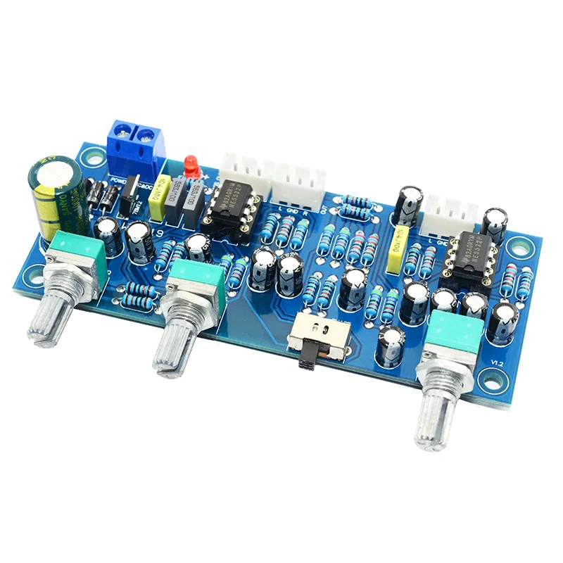 Amplificador de Baixa Canais Subwoofer Preamp Placa Passagem Filtro Baixo Pré-amplificador Produto Acabado 2.1