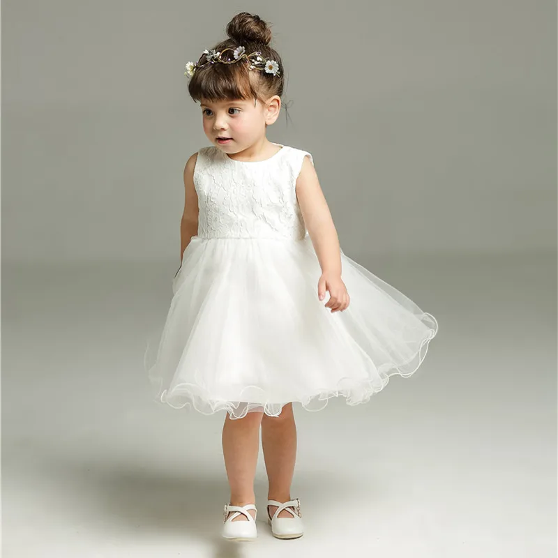 Свадебное платье с накидкой для маленьких девочек кружевное детское крещения