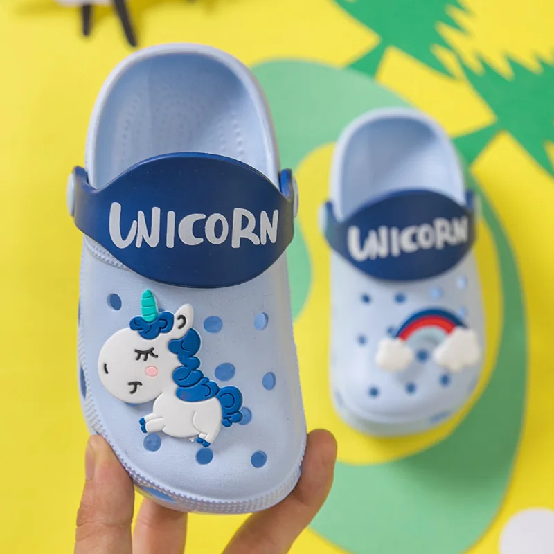 

Baby lovely cartoon unicron sandals children summer casual shoes sky blue mules kiads sandals 2021 stylish