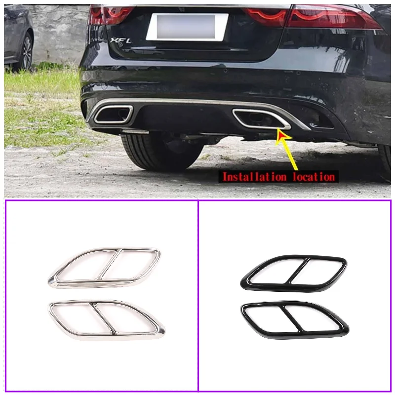 

Для Jaguar F-PACE/XFL 2021 2 шт. черная выхлопная труба из нержавеющей стали декоративная крышка отделка автомобильные аксессуары глушитель формовоч...