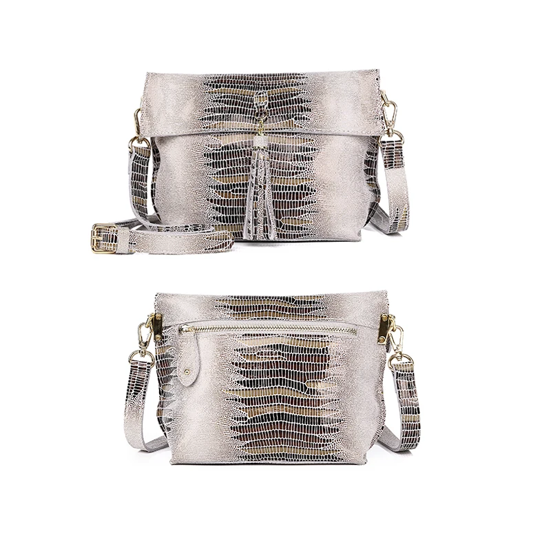 Модные новые кожаные сумки женские маленькие с текстурой змеиной кожи роскошная