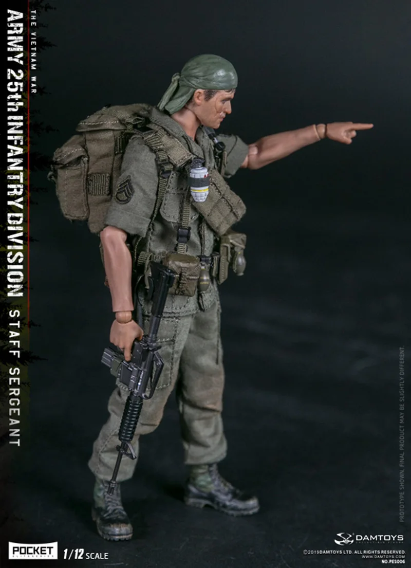 

In Stock 1/12 Scale Full Set Action Figure PES006 Army 25th Infantry Division Sergeant Solider Figure Doll For Collection