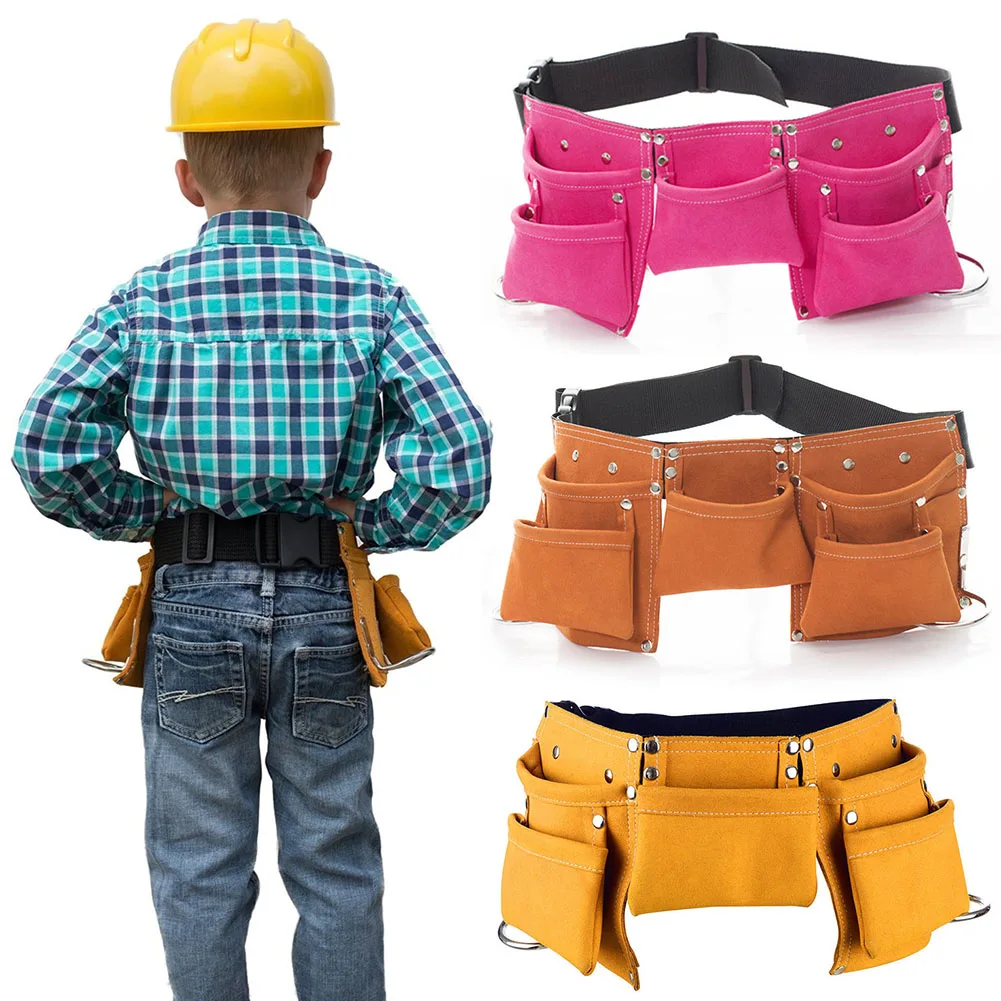 

Kids Tool Belt for Children Woodworking Adjustable Waist Bag with 5 Pocket Carpentry Carpenter Tool Pouch for Boy Girl NW