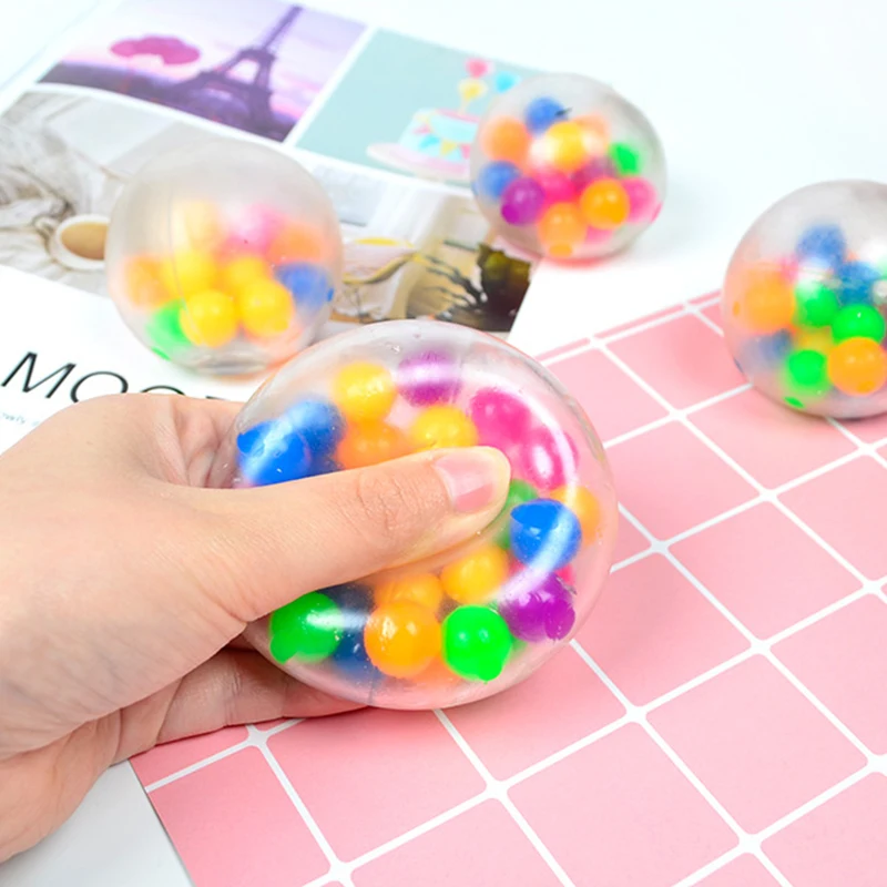 

1/3pcs Clear Stress Balls Colorful Ball Autism Mood Squeeze Relief Healthy Toy Funny Gadget Vent Toy Children Christmas Gift